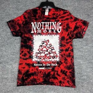 Nothing More Red Tie Dye Band Tee Skull Graphic Size M